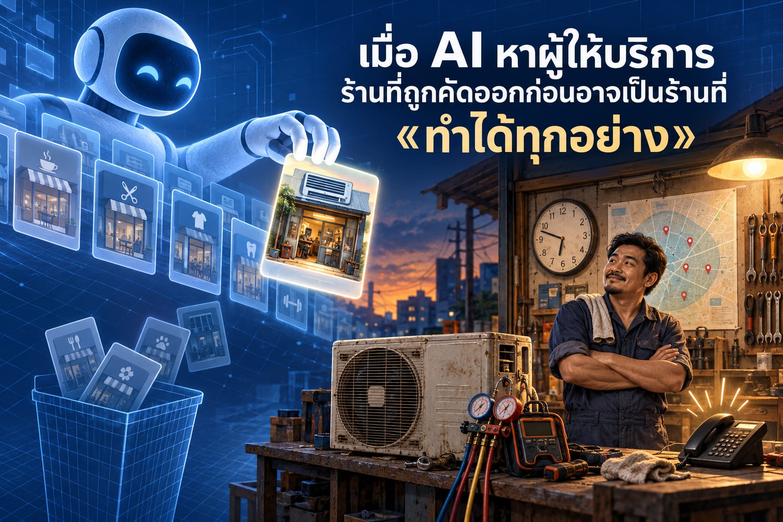 เมื่อ AI หาผู้ให้บริการ ร้านที่ถูกคัดออกก่อนอาจเป็นร้านที่ «ทำได้ทุกอย่าง»
