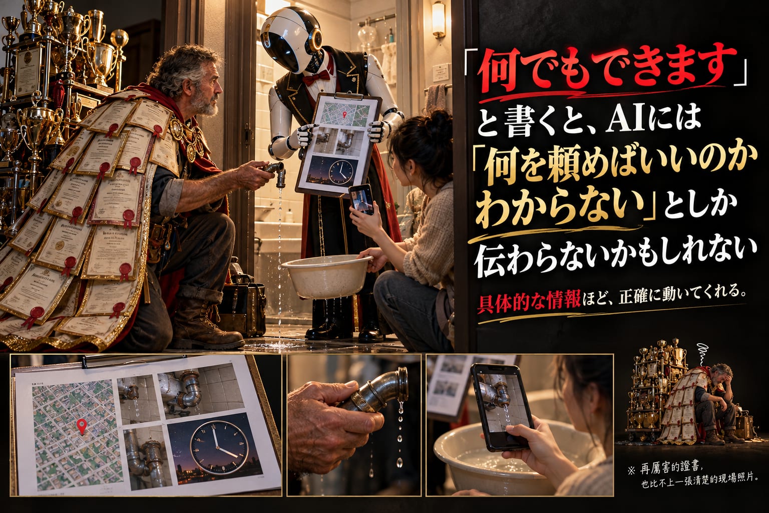 「何でもできます」と書くと、AIには「何を頼めばいいのかわからない」としか伝わらないかもしれない